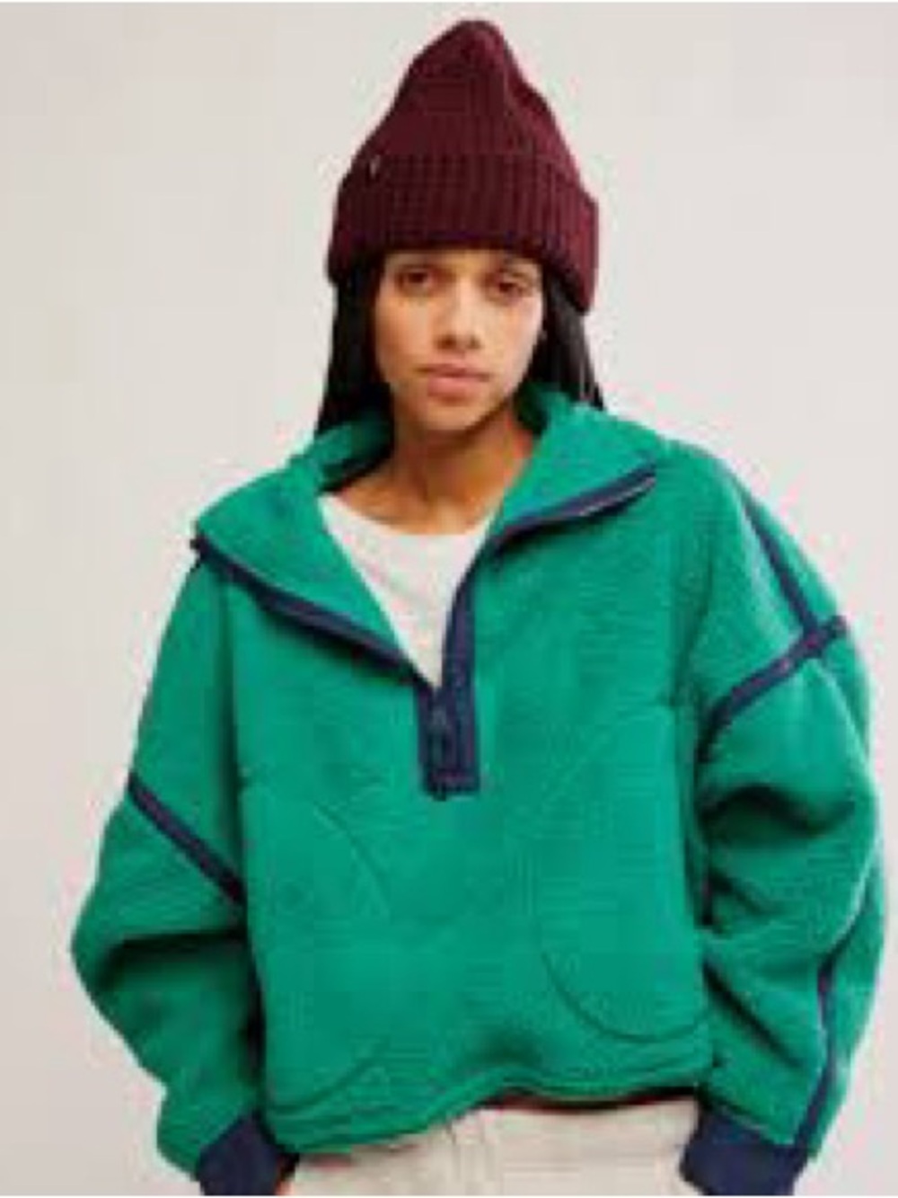 NWOT Free People Movement Mountain High 1/2 zip fleece pullover